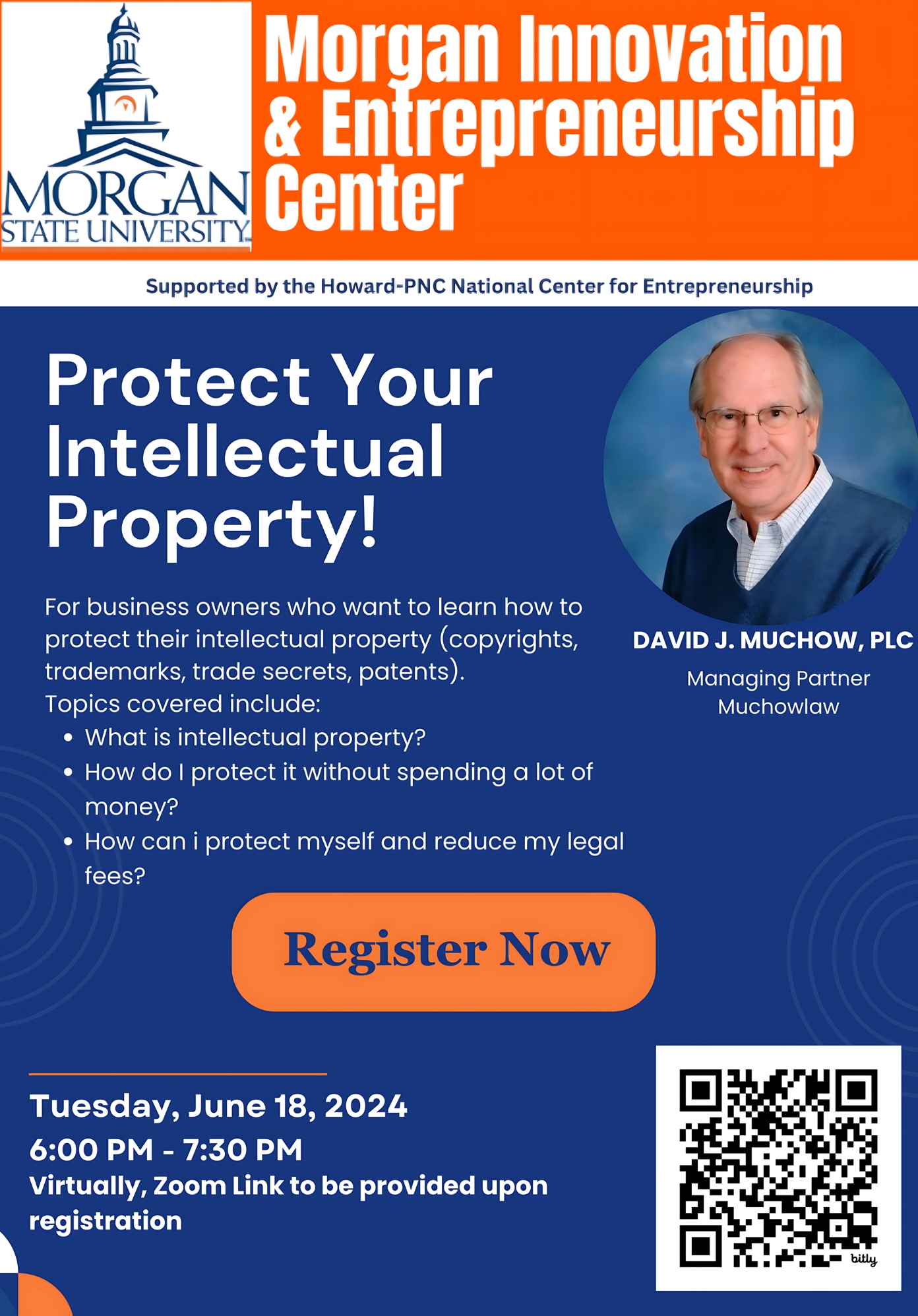 Morgan Innovation & Entrepreneurship Center  Intellectual Property Protection Flyer 